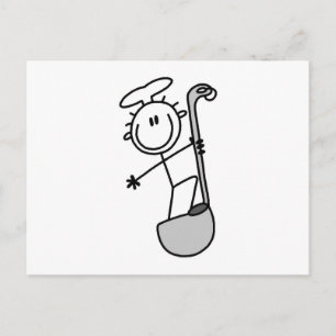 Carte Postale Stick Figure Chef Avec Lame