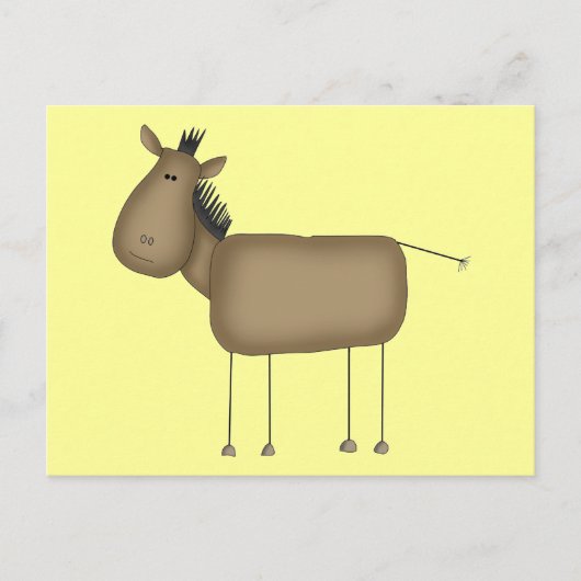 Carte Postale Stick Figure Cheval Tshirts et cadeaux (Devant)