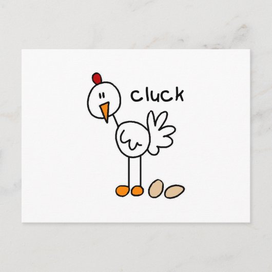 Carte Postale Stick Figure Chicken T-shirts et cadeaux (Devant)