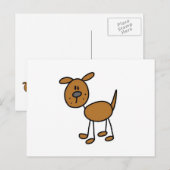 Carte Postale Stick Figure Chien T-shirts et cadeaux (Devant / Derrière)