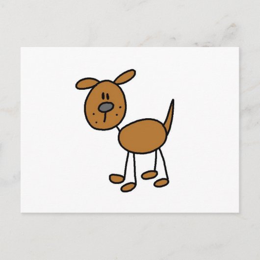 Carte Postale Stick Figure Chien T-shirts et cadeaux (Devant)