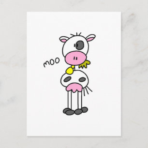 Carte Postale Stick Figure Cow Tshirts et cadeaux