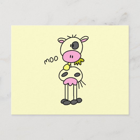 Carte Postale Stick Figure Cow Tshirts et cadeaux (Devant)