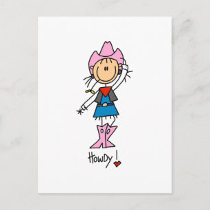Carte Postale Stick Figure Cowgirl T-shirts et cadeaux