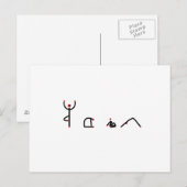 Carte Postale Stick figure de yoga pose orthographe YOGA. (Devant / Derrière)