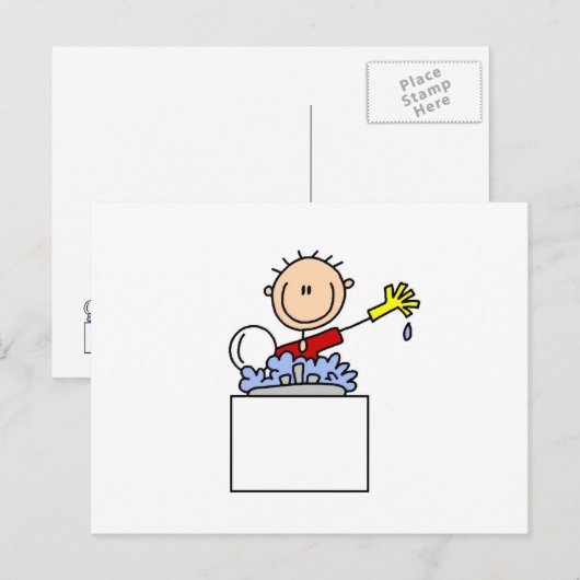 Carte Postale Stick Figure Doing Plats (Devant / Derrière)
