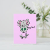 Carte Postale Stick Figure Elephant Tshirts et cadeaux (Debout devant)