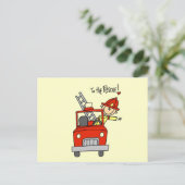 Carte Postale Stick Figure Firefighter à la Secourt (Debout devant)