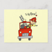 Carte Postale Stick Figure Firefighter à la Secourt (Devant)