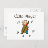 Carte Postale Stick Figure Girl Cello Player T-shirts et cadeaux (Devant / Derrière)