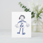 Carte Postale Stick Figure Girl demande pour Hug (Debout devant)