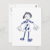 Carte Postale Stick Figure Girl demande pour Hug (Devant / Derrière)