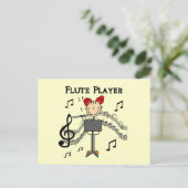 Carte Postale Stick Figure Girl Flute Player Tshirts et cadeaux (Debout devant)