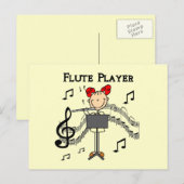 Carte Postale Stick Figure Girl Flute Player Tshirts et cadeaux (Devant / Derrière)