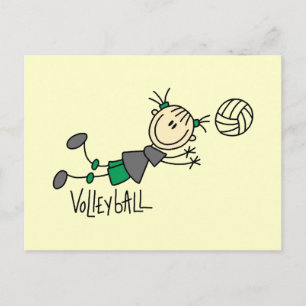Carte Postale Stick Figure Girls Volleyball T-shirts et cadeaux