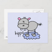 Carte Postale Stick Figure Hippo T-shirts et cadeaux (Devant / Derrière)
