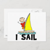 Carte Postale Stick Figure I Sail T-shirts et cadeaux (Devant / Derrière)