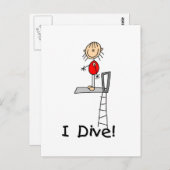 Carte Postale Stick Figure I Tshirts et cadeaux de plongée (Devant / Derrière)