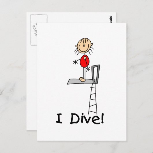 Carte Postale Stick Figure I Tshirts et cadeaux de plongée (Devant / Derrière)