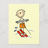 Carte Postale Stick Figure Ski d'eau Tshirts et cadeaux (Devant)