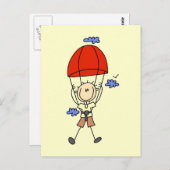 Carte Postale Stick Figure Sky Diver Tshirts et cadeaux (Devant / Derrière)