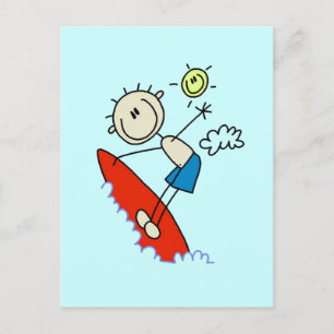 Carte Postale Stick Figure Surfer Boy Tshirts et cadeaux