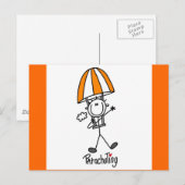 Carte Postale Stick Figure T-shirts et cadeaux de parachutisme (Devant / Derrière)