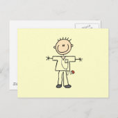 Carte Postale Stick mâle Figure Infirmière T-shirts et cadeaux (Devant / Derrière)