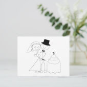 Carte Postale Stick souriant Figure Couple coupe le gâteau Maria (Debout devant)