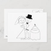 Carte Postale Stick souriant Figure Couple coupe le gâteau Maria (Devant / Derrière)