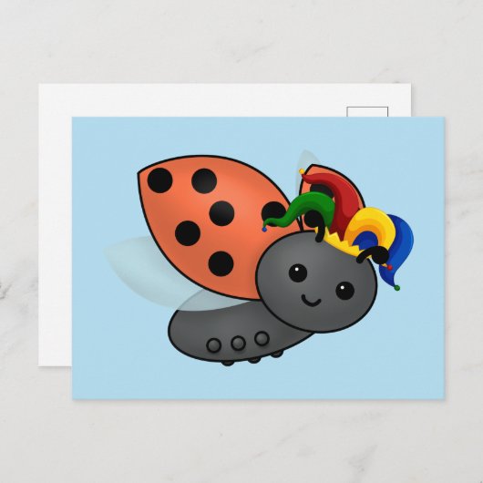 Carte Postale Sticker Jester Ladybug Classic Round (Devant / Derrière)
