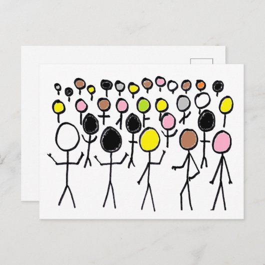 Carte Postale Stickers égalité (Devant / Derrière)