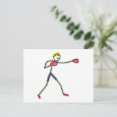 Carte Postale Stickman Boxe (Debout devant)