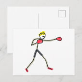 Carte Postale Stickman Boxe (Devant / Derrière)