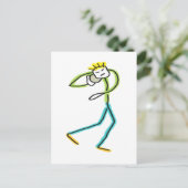 Carte Postale Stickman Lancer de Poids (Debout devant)