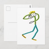 Carte Postale Stickman Lancer de Poids (Devant / Derrière)