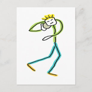 Carte Postale Stickman Lancer de Poids