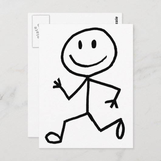 Carte Postale Stickman Runner (Devant / Derrière)
