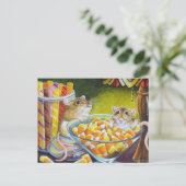 Carte Postale Sticks de bonbons de souris Candy Corn Aquarelle A (Debout devant)