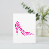 Carte Postale stiletto rose avec différentes silhouettes de chau (Debout devant)