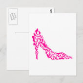 Carte Postale stiletto rose avec différentes silhouettes de chau (Devant / Derrière)