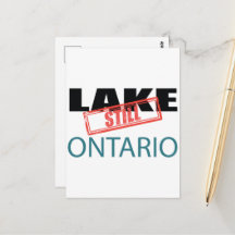 Still Lake Ontario Vintage Red Stamp Art