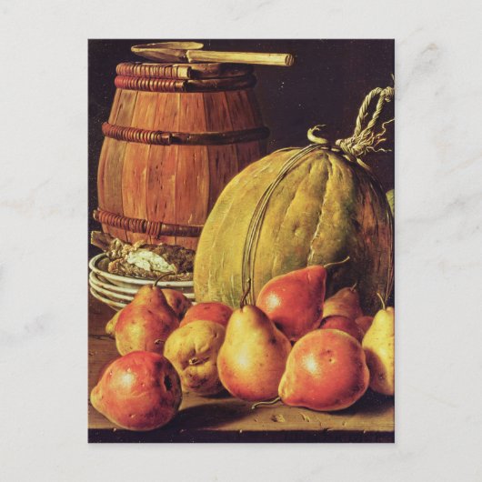 Carte Postale Still Life avec poires, melon et baril (Devant)