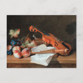 Carte Postale Still Life avec un violon, peinture d'art, (Devant)
