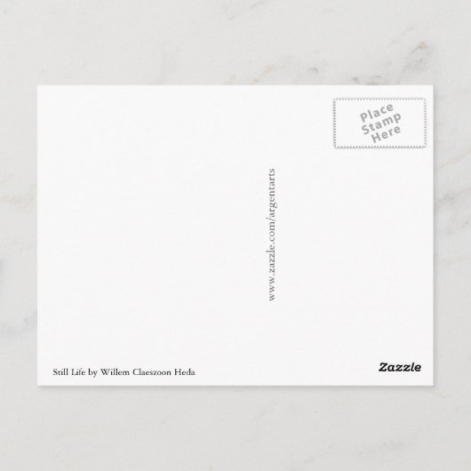 Carte Postale Still Life par Willem Claeszoon Heda (Dos)
