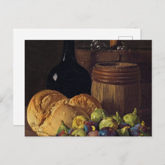 Carte Postale Still Life with Figs and Bread de Luis Melendez (Devant / Derrière)