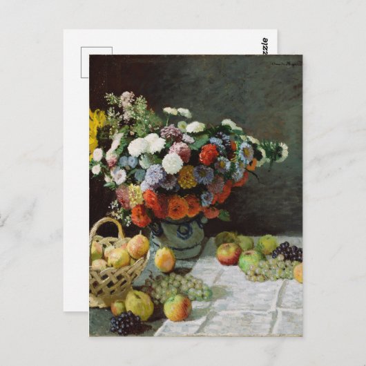 Carte Postale Still Life with Flowers and Fruit de Claude Monet (Devant / Derrière)