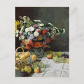 Carte Postale Still Life with Flowers and Fruit de Claude Monet (Devant)