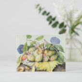 Carte Postale Still life with Plums, Walnuts et Jasmine (w/c on (Debout devant)