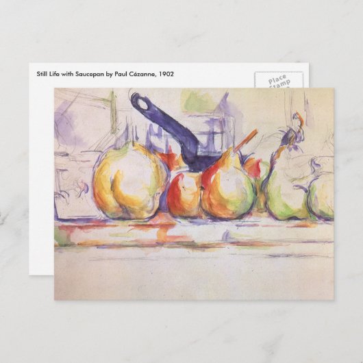 Carte Postale Still Life with Saucepan par Paul Cezanne (Devant / Derrière)